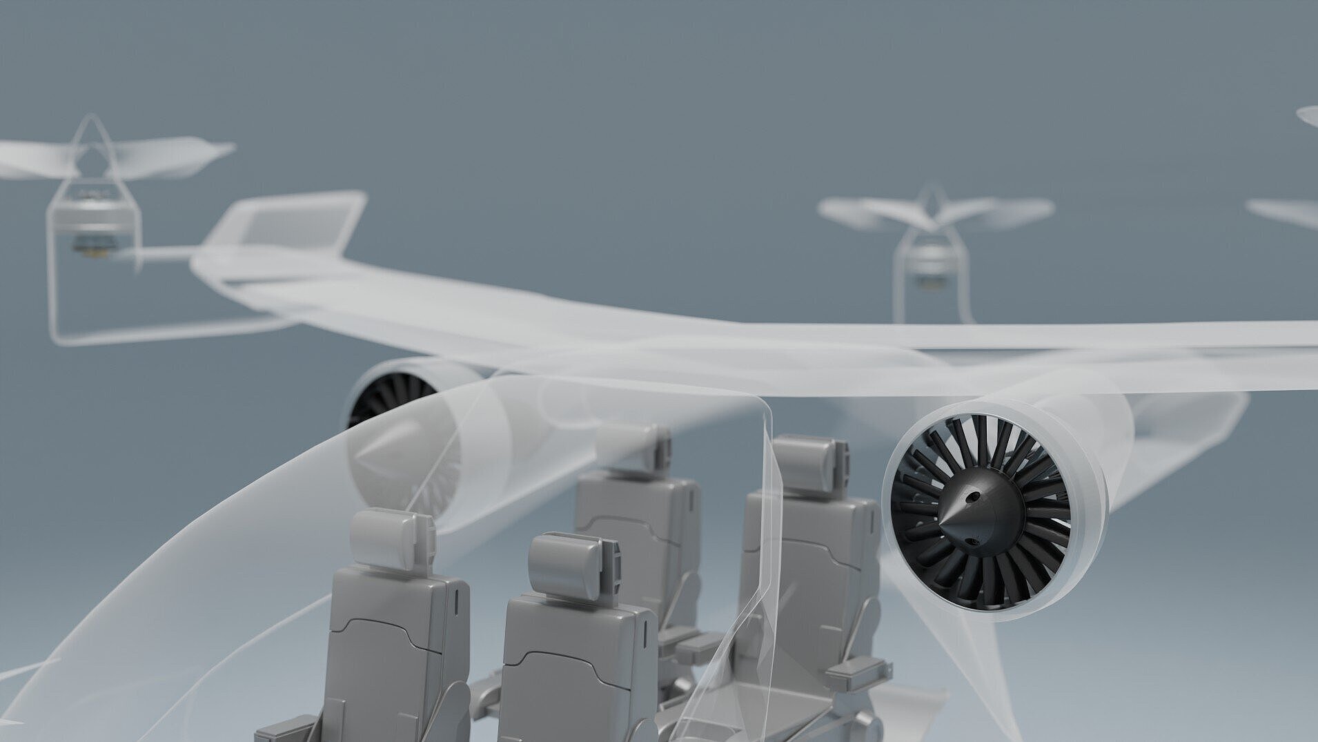 Silver Atena Electric Aircraft Fan for Urban Air Mobility Applications.