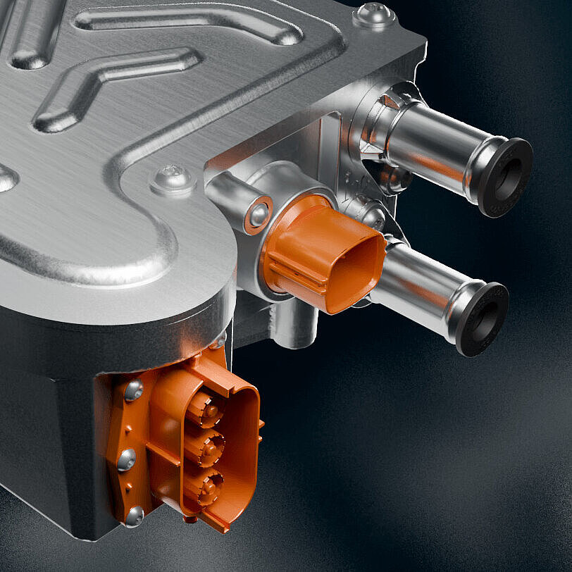Close-up of the high-speed inverter from Silver Atena for electric turbochargers.