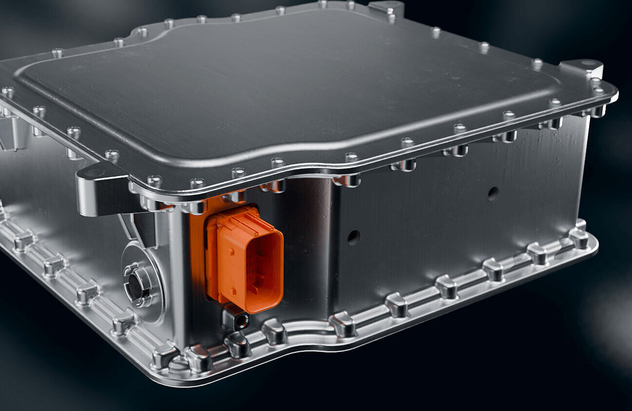 Electric auxiliary drive (ePTO) by Silver Atena as a compact high-voltage power electronics system.