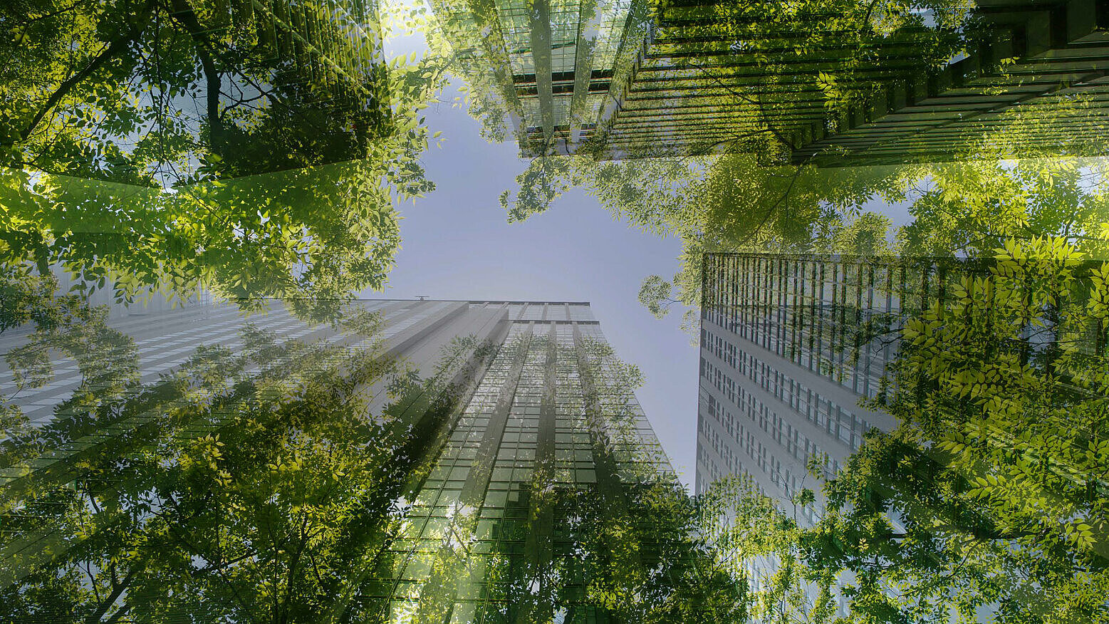 Sustainable technology development at Silver Atena – modern buildings and green trees